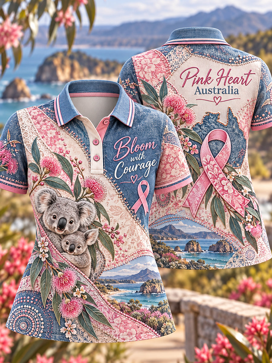Women's Breast Cancer Awareness In Australia Polo T-Shirt