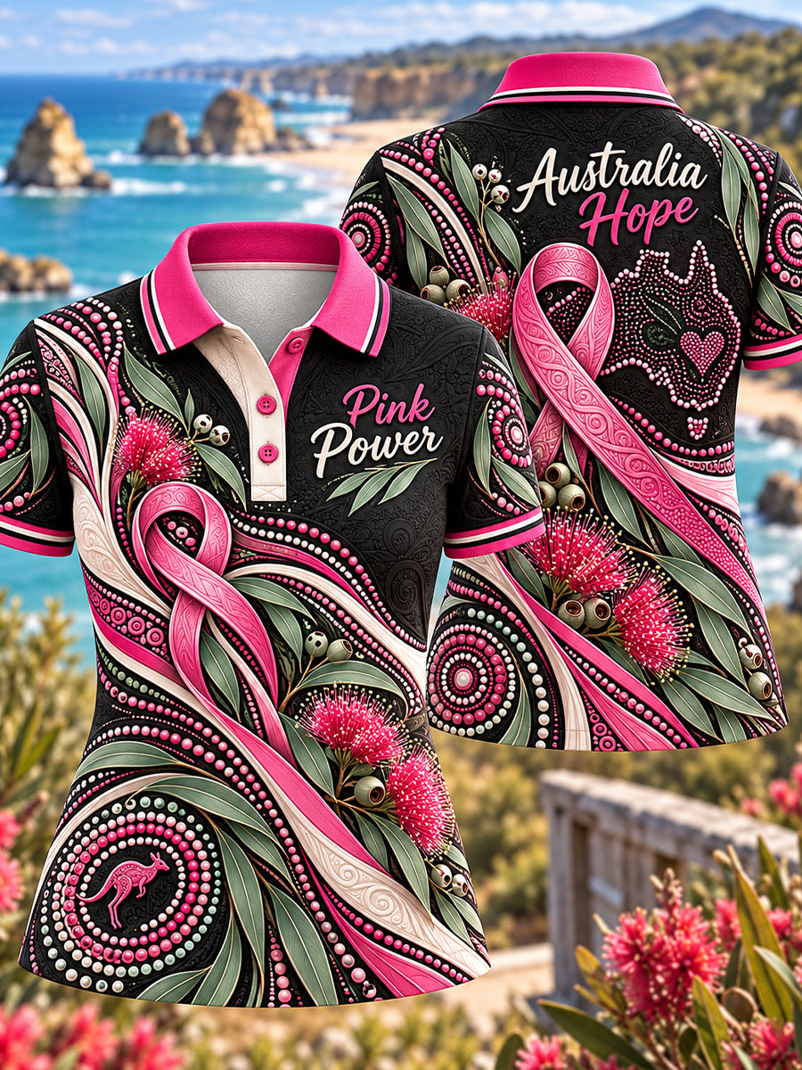 Women's Breast Cancer Awareness In Australia Polo T-Shirt