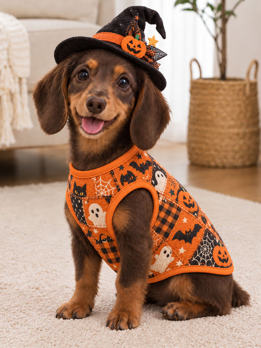 Halloween Pet Sleeveless Vest - Suitable for Cats and Dogs