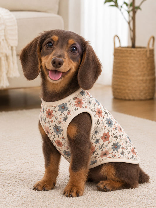 Floral Print Sleeveless Pet Vest (Suitable for Cats and Dogs)