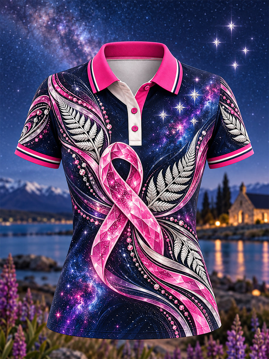 Women's Breast Cancer Awareness In New Zealand Polo T-Shirt