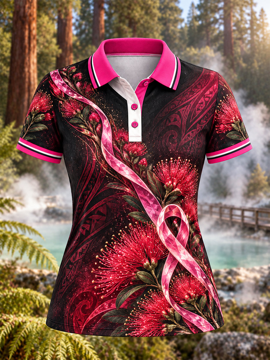 Women's Breast Cancer Awareness In New Zealand Polo T-Shirt