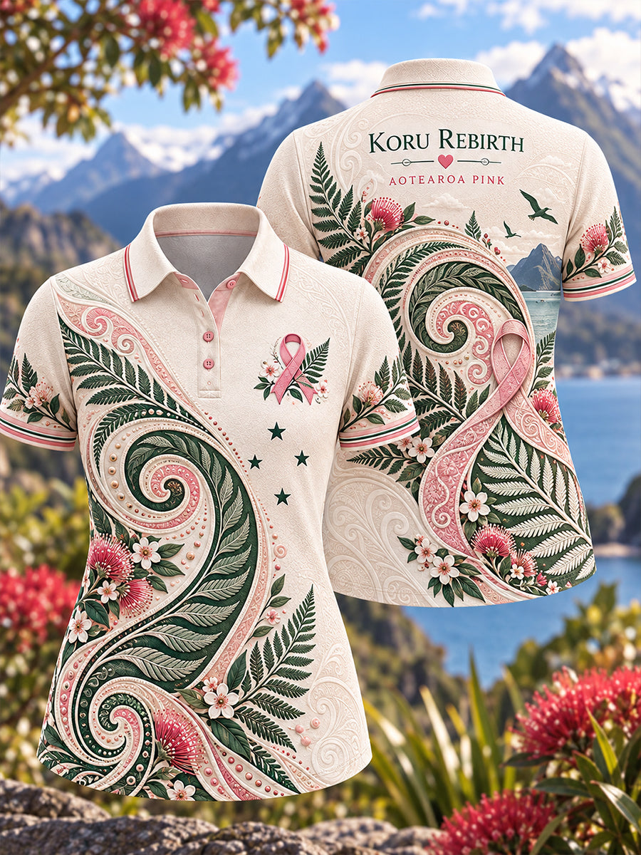 Women's New Zealand Veteran Breast Cancer Awareness Polo T-Shirt