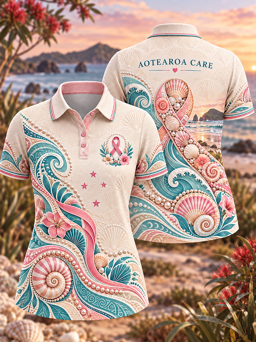 Women's New Zealand Veteran Breast Cancer Awareness Polo T-Shirt