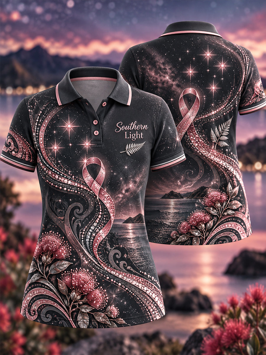 Women's New Zealand Veteran Breast Cancer Awareness Polo T-Shirt