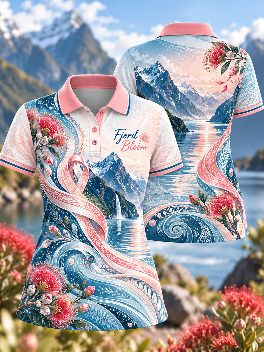 Women's New Zealand Veteran Breast Cancer Awareness Polo T-Shirt