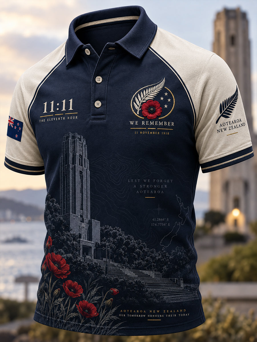 Men's New Zealand Veteran Remembrance Day Short Sleeve Shirt
