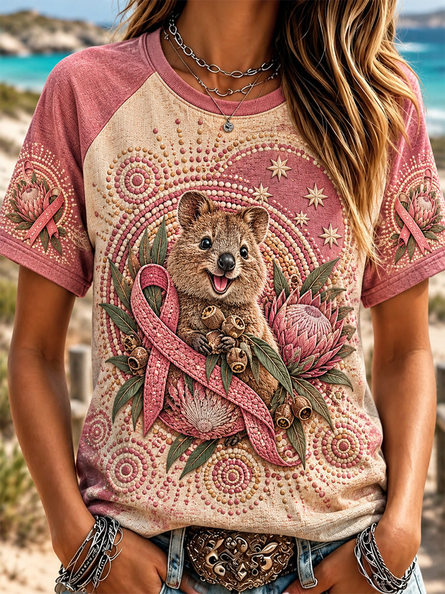 Women's Australian Breast Cancer Awareness Short-sleeved T-shirt