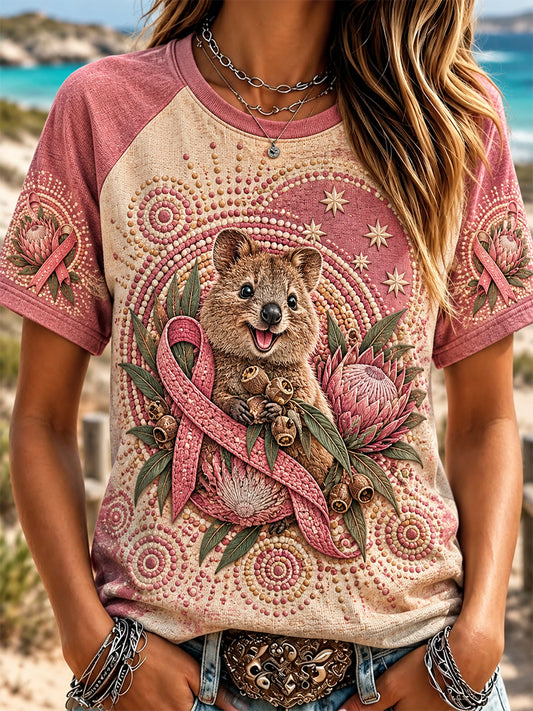 Women's Australian Breast Cancer Awareness Short-sleeved T-shirt