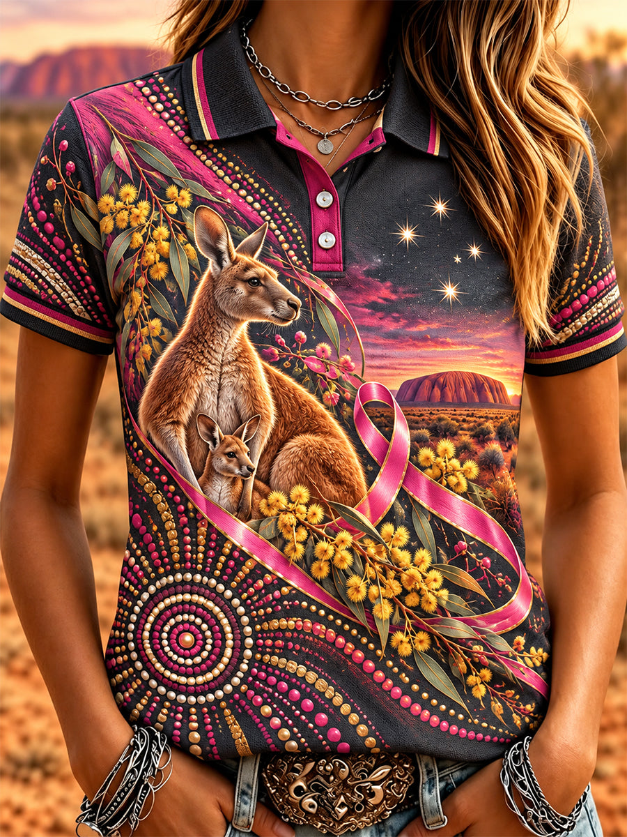 Women's Australian Breast Cancer Awareness Polo T-Shirt