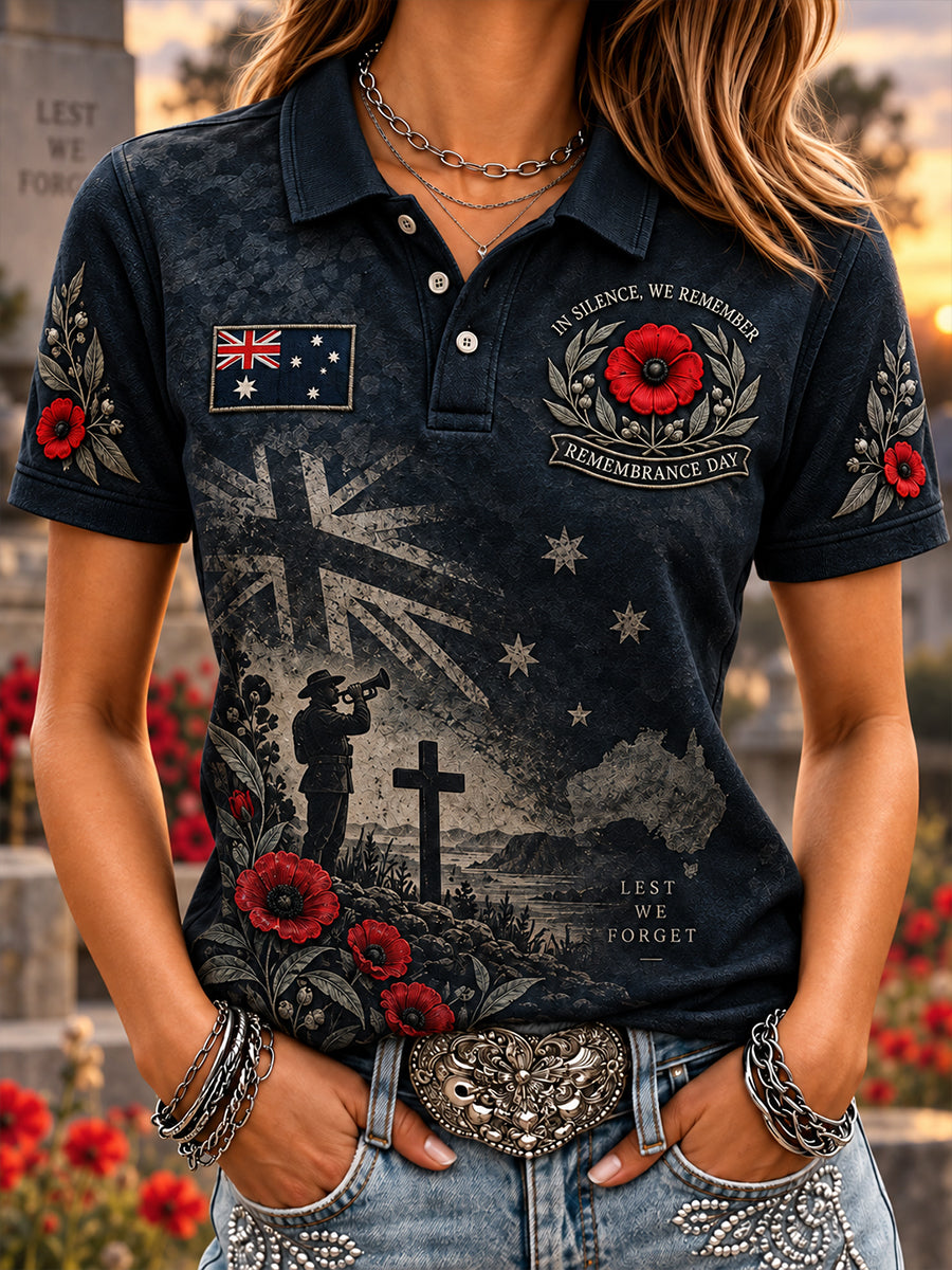 Women's Australian Veterans Remembrance Day Polo T-Shirt
