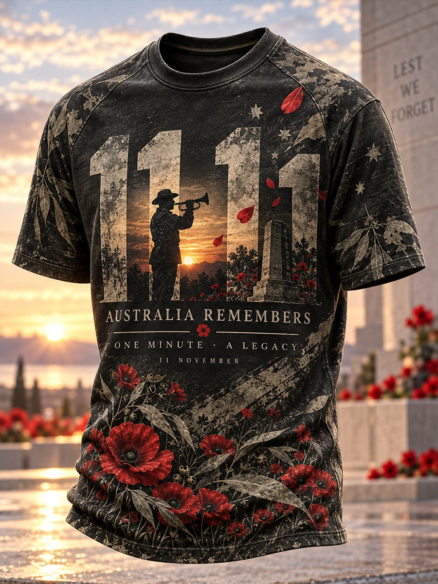 Men's Australian Veterans Remembrance Day Short Sleeves T-Shirt