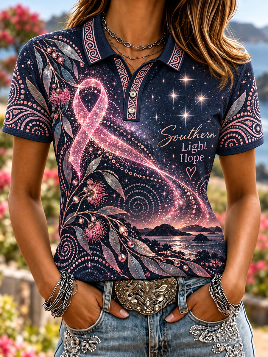 Women's Australian Breast Cancer Awareness Polo T-Shirt