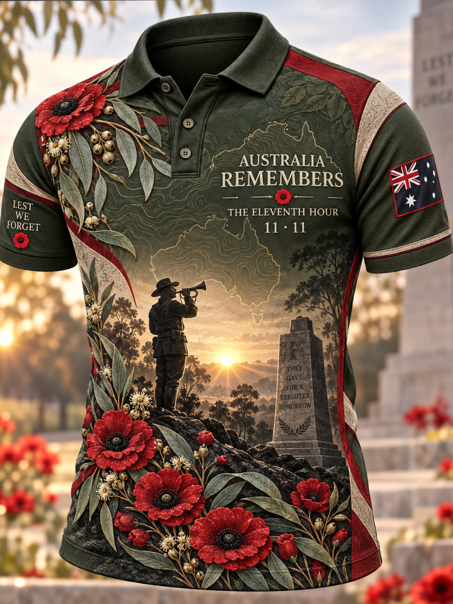 Men's Australian Veterans Remembrance Day Short Sleeves Shirt