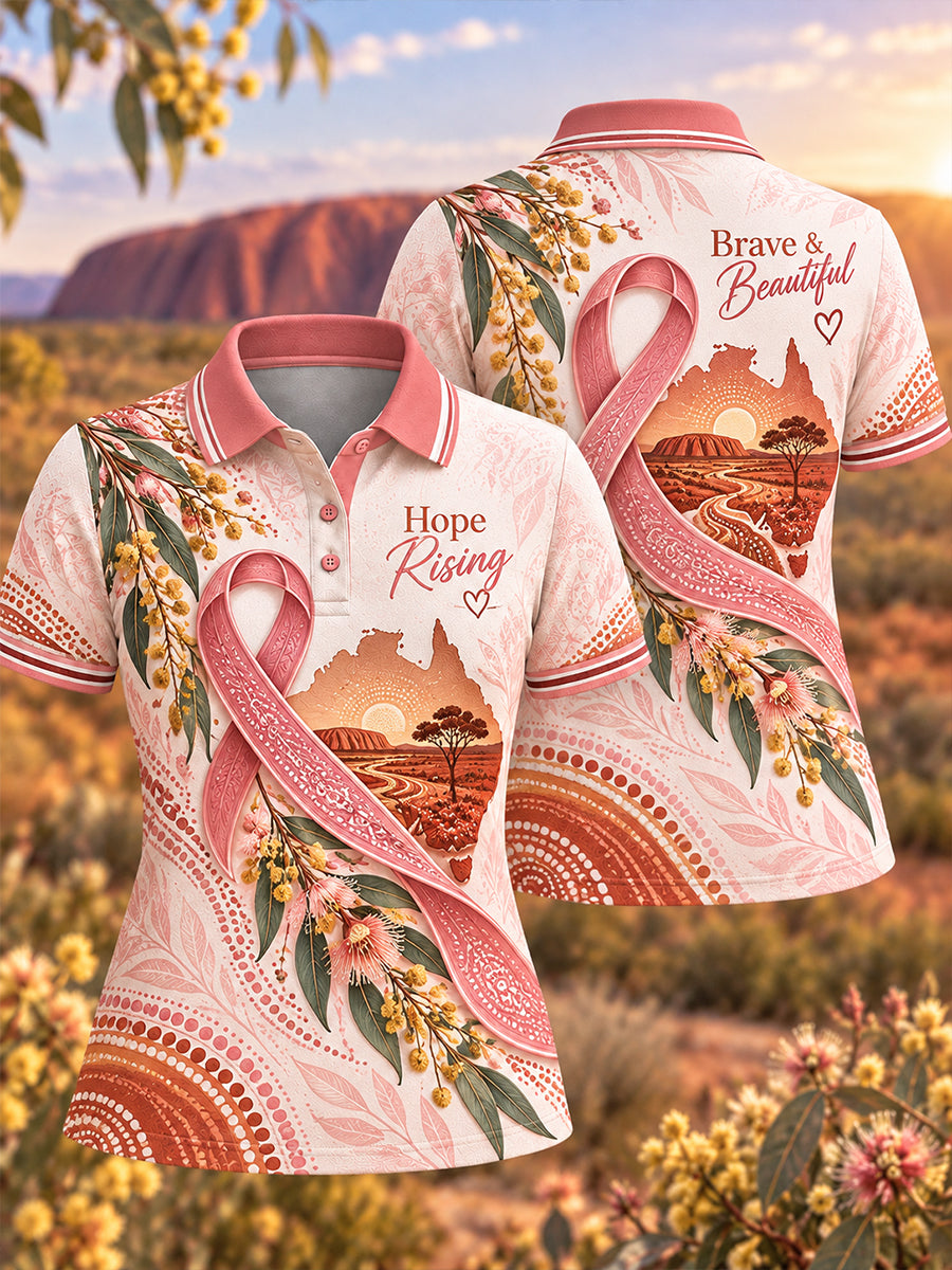 Women's Australian Breast Cancer Awareness Polo T-Shirt
