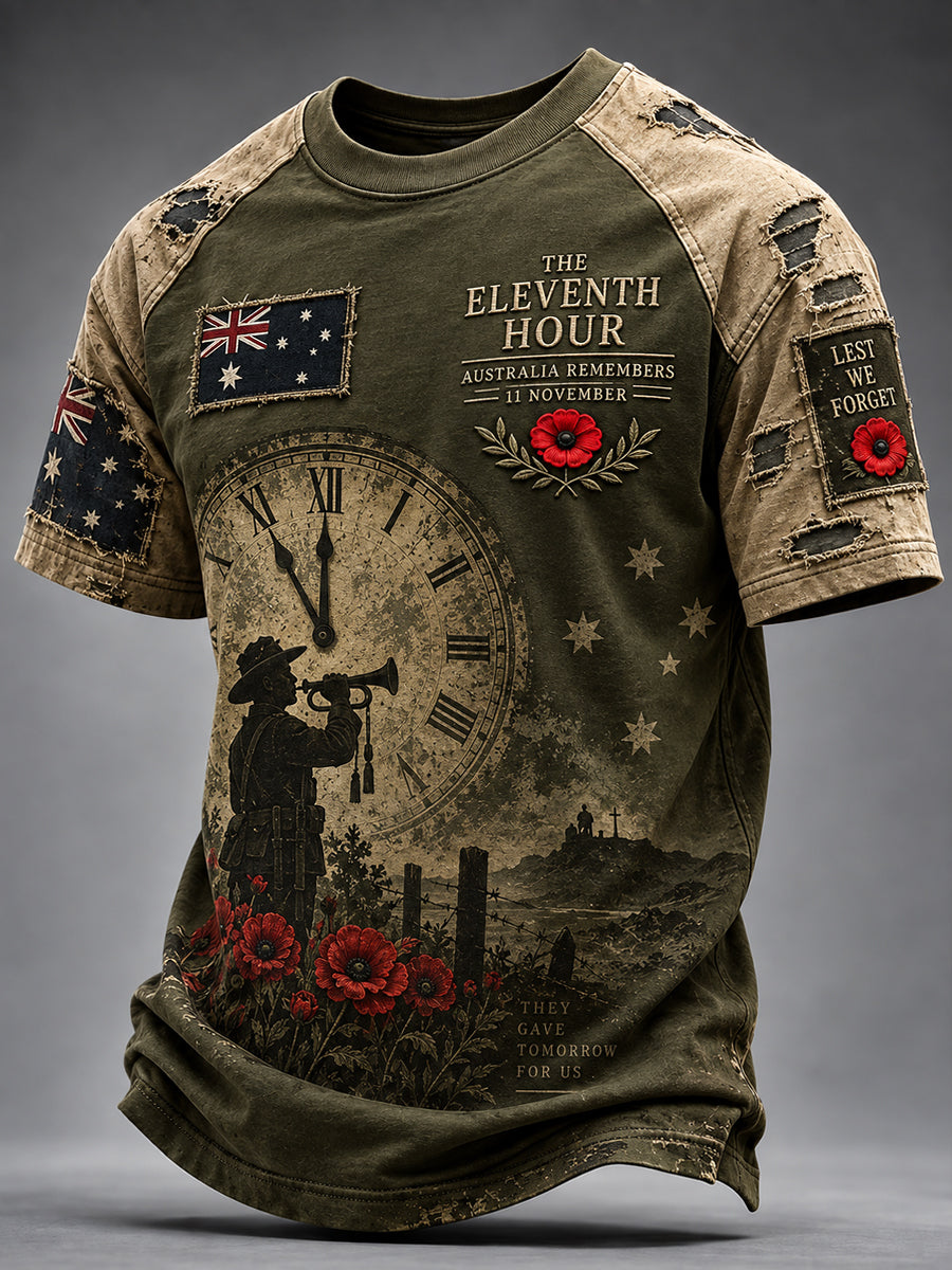 Men's Australian Veterans Remembrance Day Short Sleeves T-Shirt