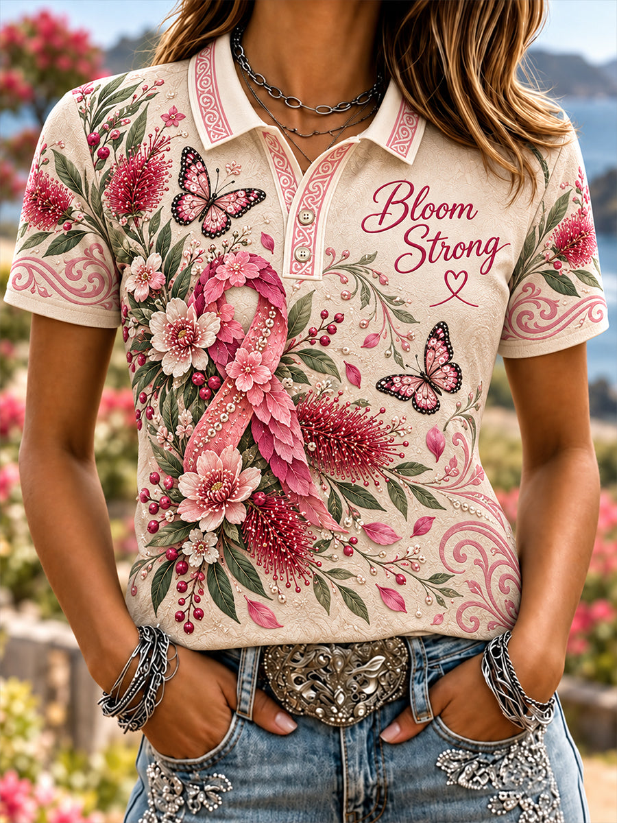 Women's Australian Breast Cancer Awareness Polo T-Shirt