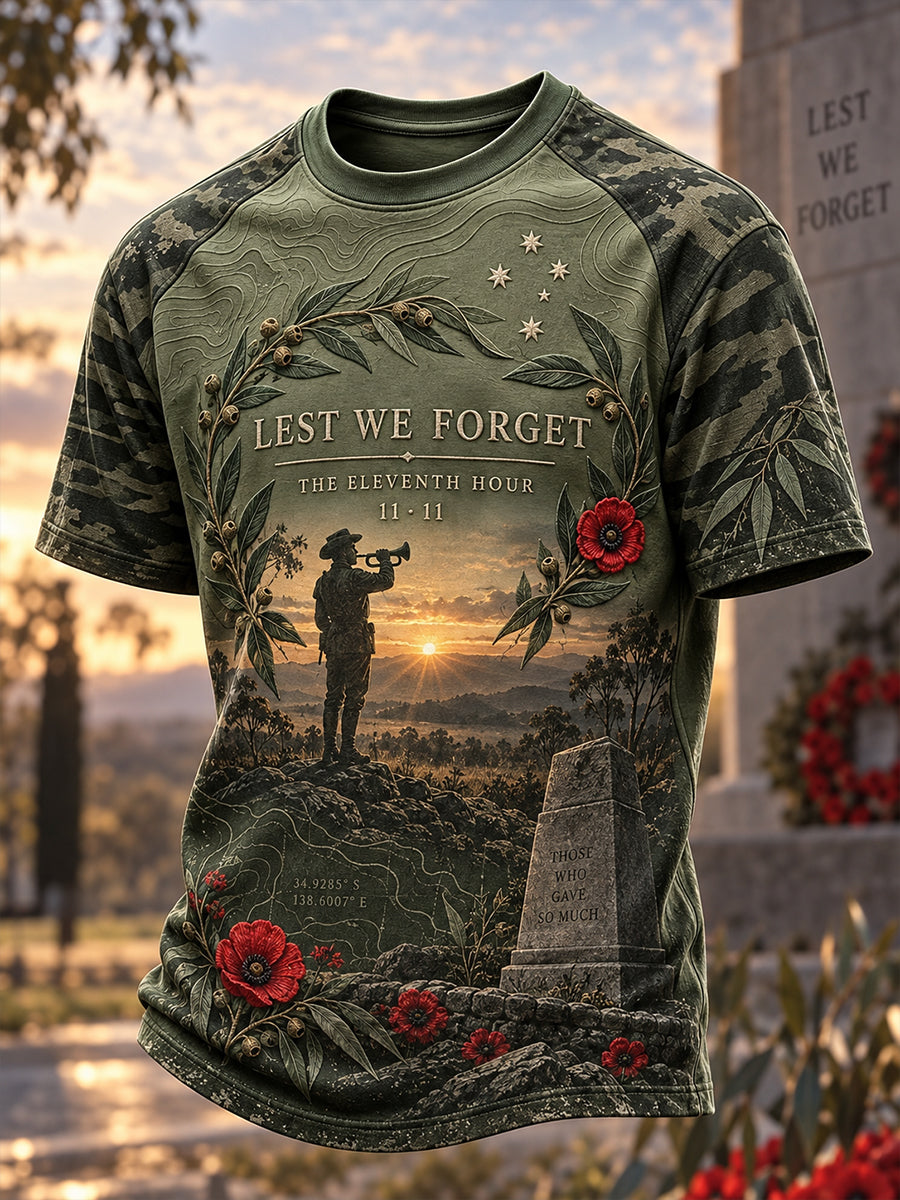 Men's Australian Veterans Remembrance Day Short Sleeves T-Shirt