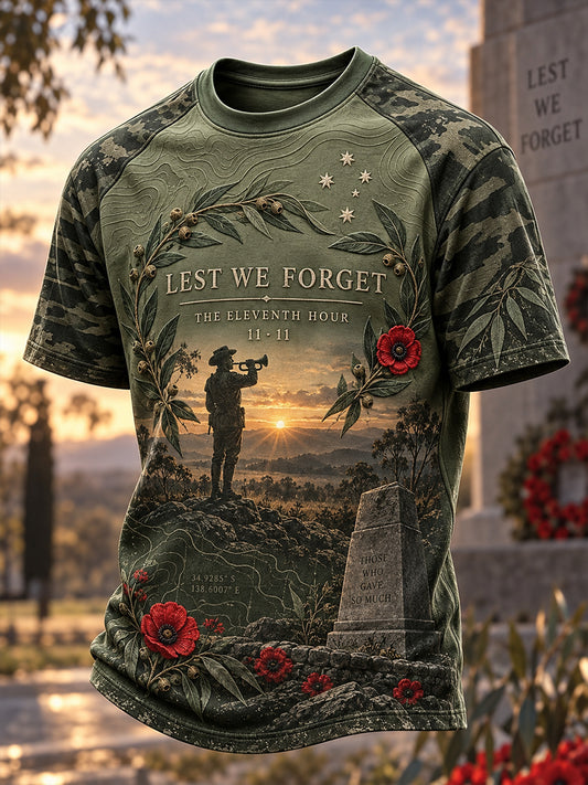 Men's Australian Veterans Remembrance Day Short Sleeves T-Shirt