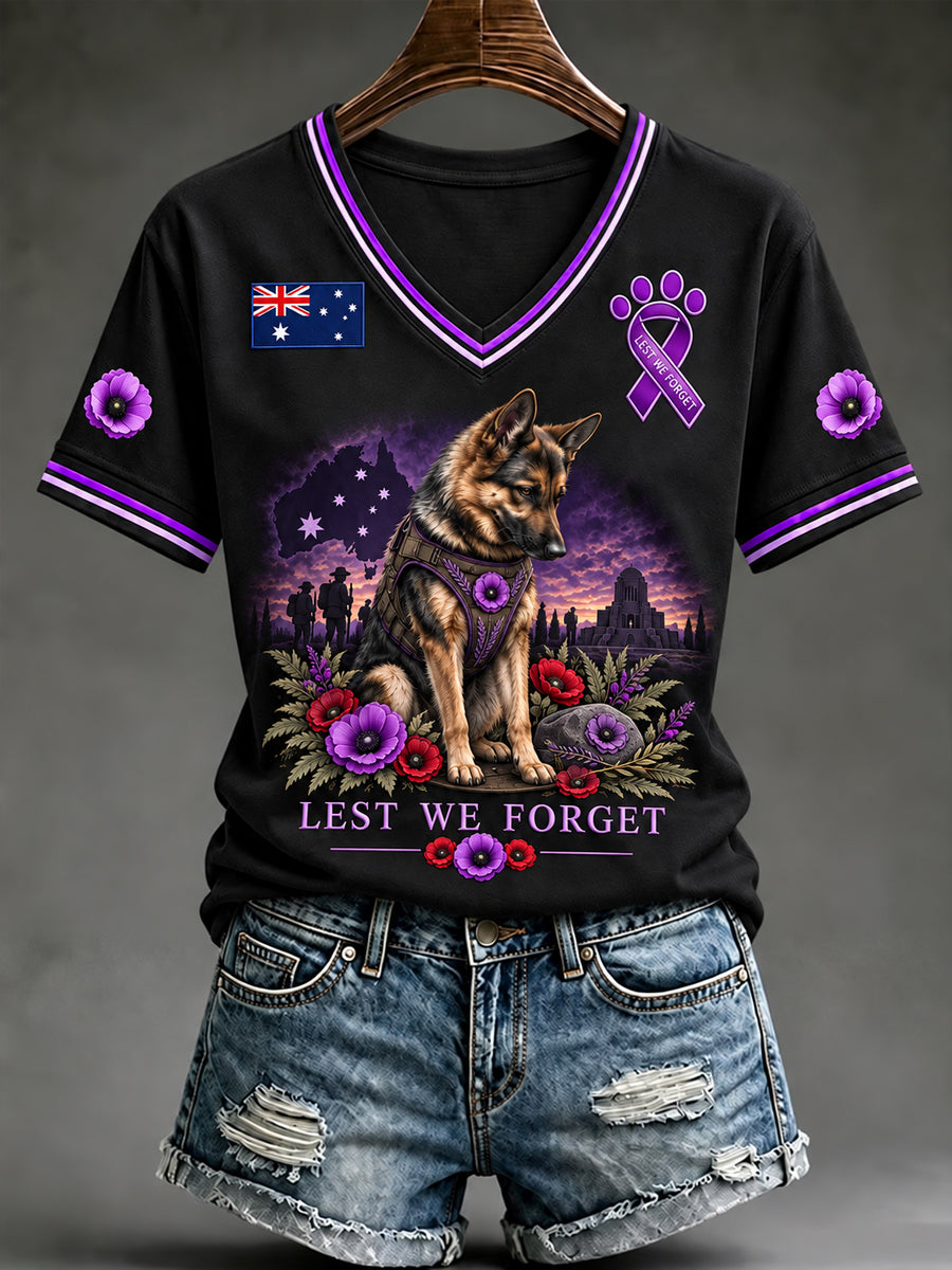 Women's Australian War Animal Memorial For Remembrance Day Short-Sleeved T-Shirt
