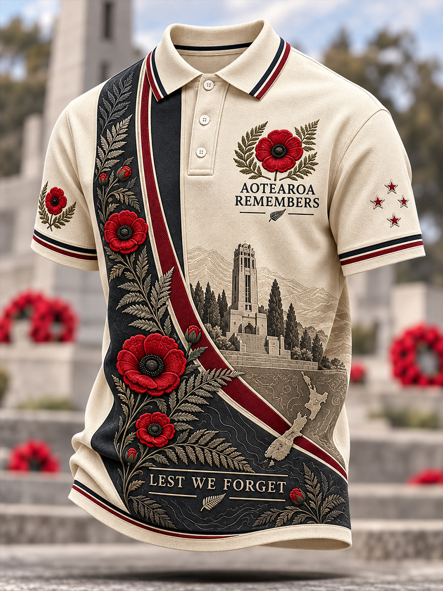 Men's New Zealand Veterans Remembrance Day Short Sleeves Shirt