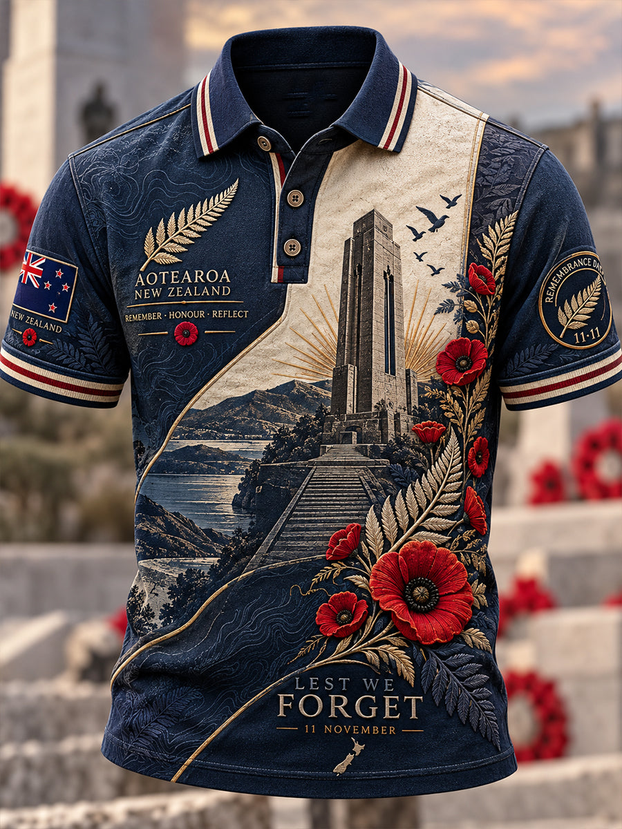 Men's New Zealand Veterans Remembrance Day Short Sleeves Shirt