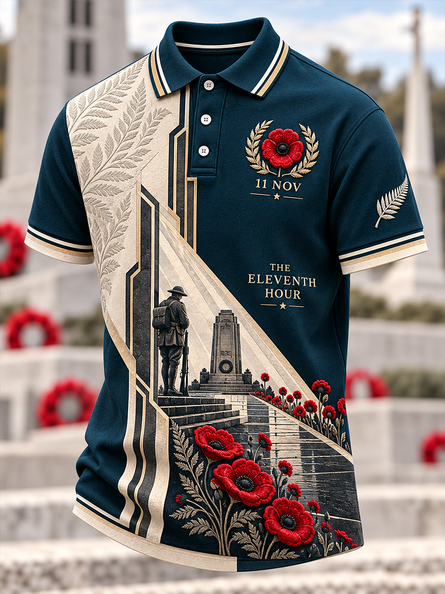 Men's New Zealand Veterans Remembrance Day Short Sleeves Shirt