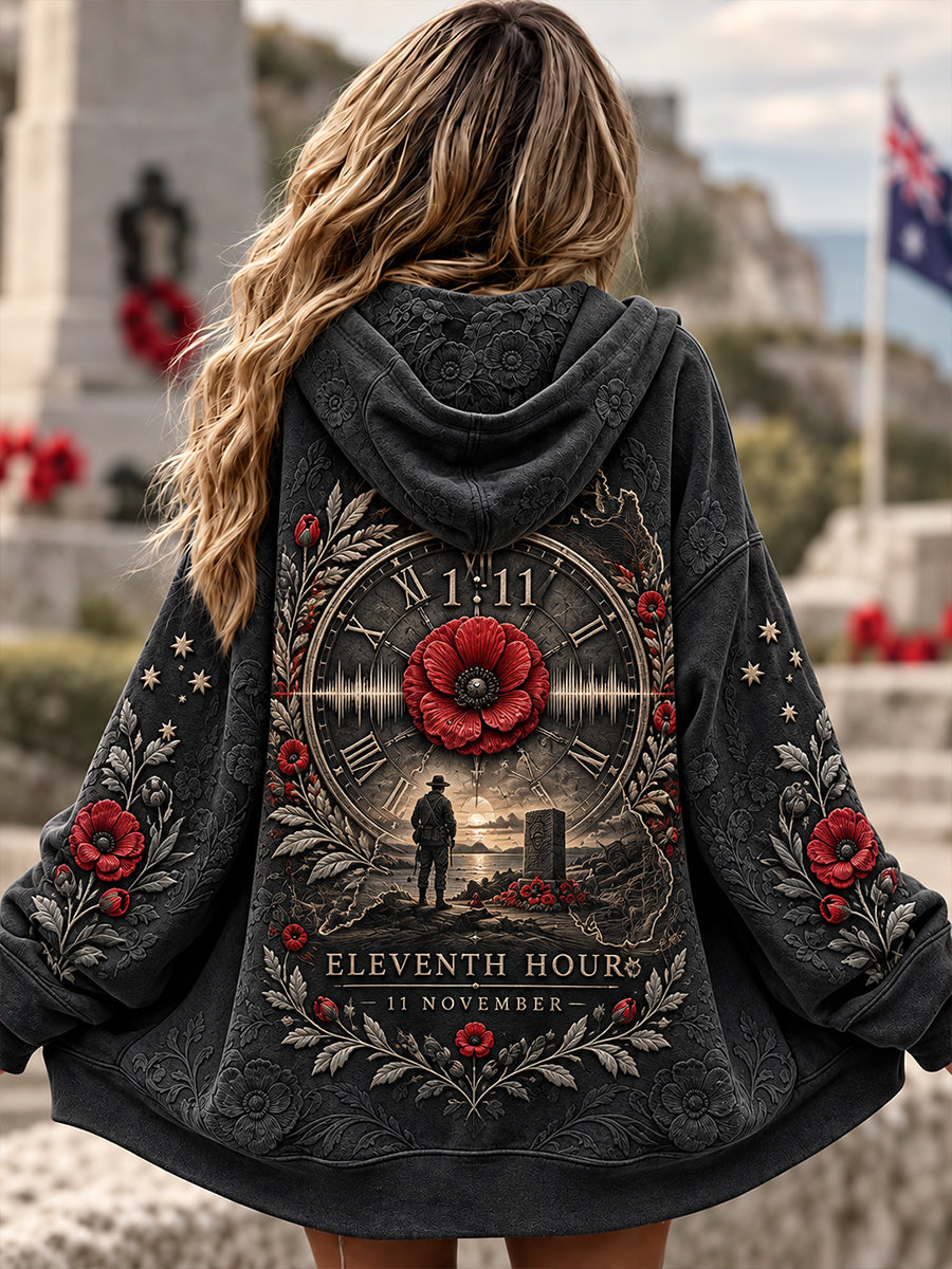 Women's Australian Veterans Remembrance Day Zip-Up Hoodie
