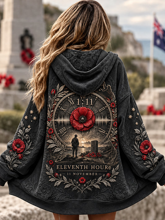 Women's Australian Veterans Remembrance Day Zip-Up Hoodie