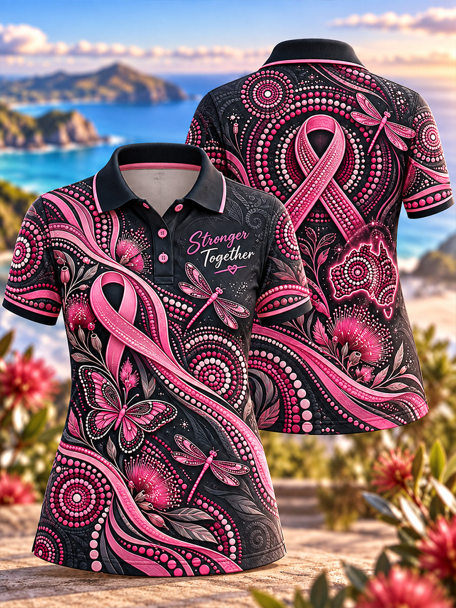 Women's Australia Breast Cancer Awareness Polo T-Shirt