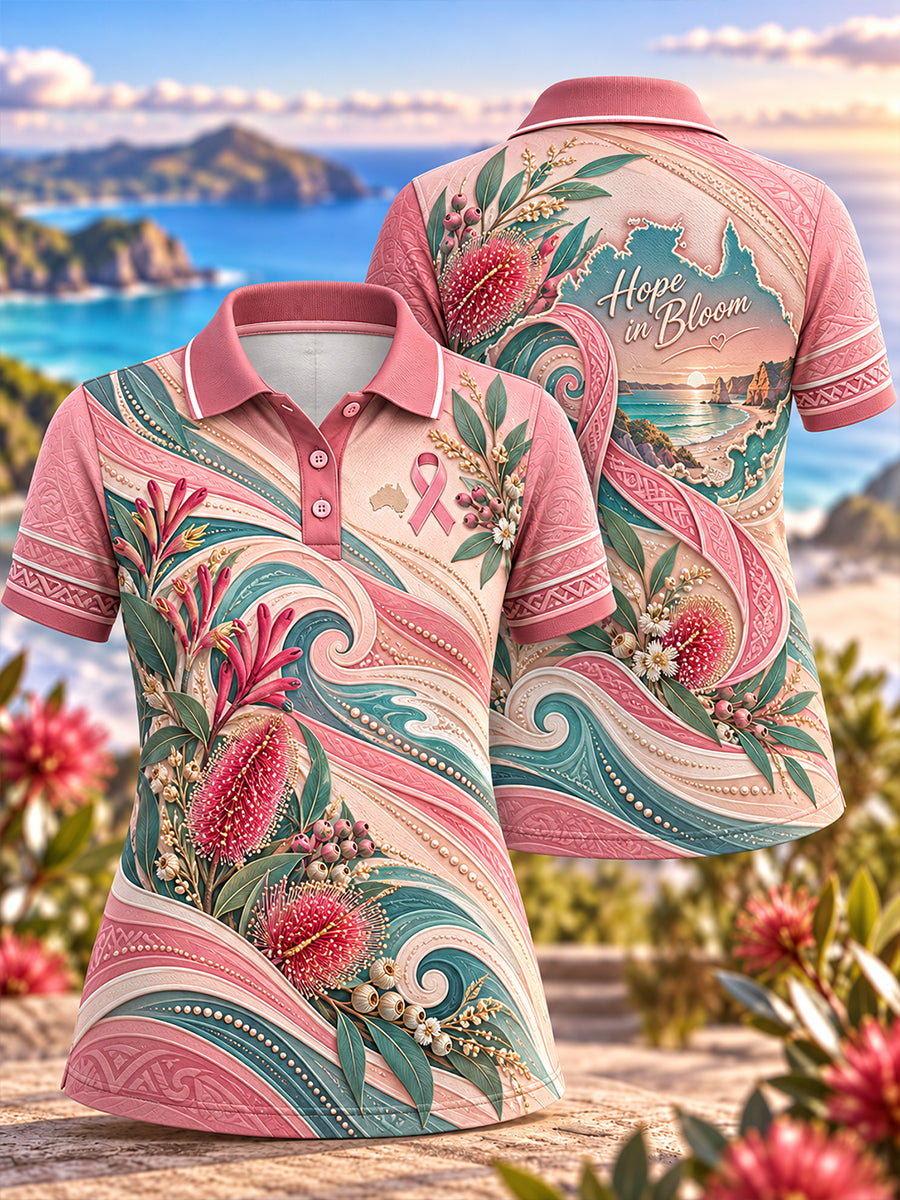 Women's Australia Breast Cancer Awareness Polo T-Shirt