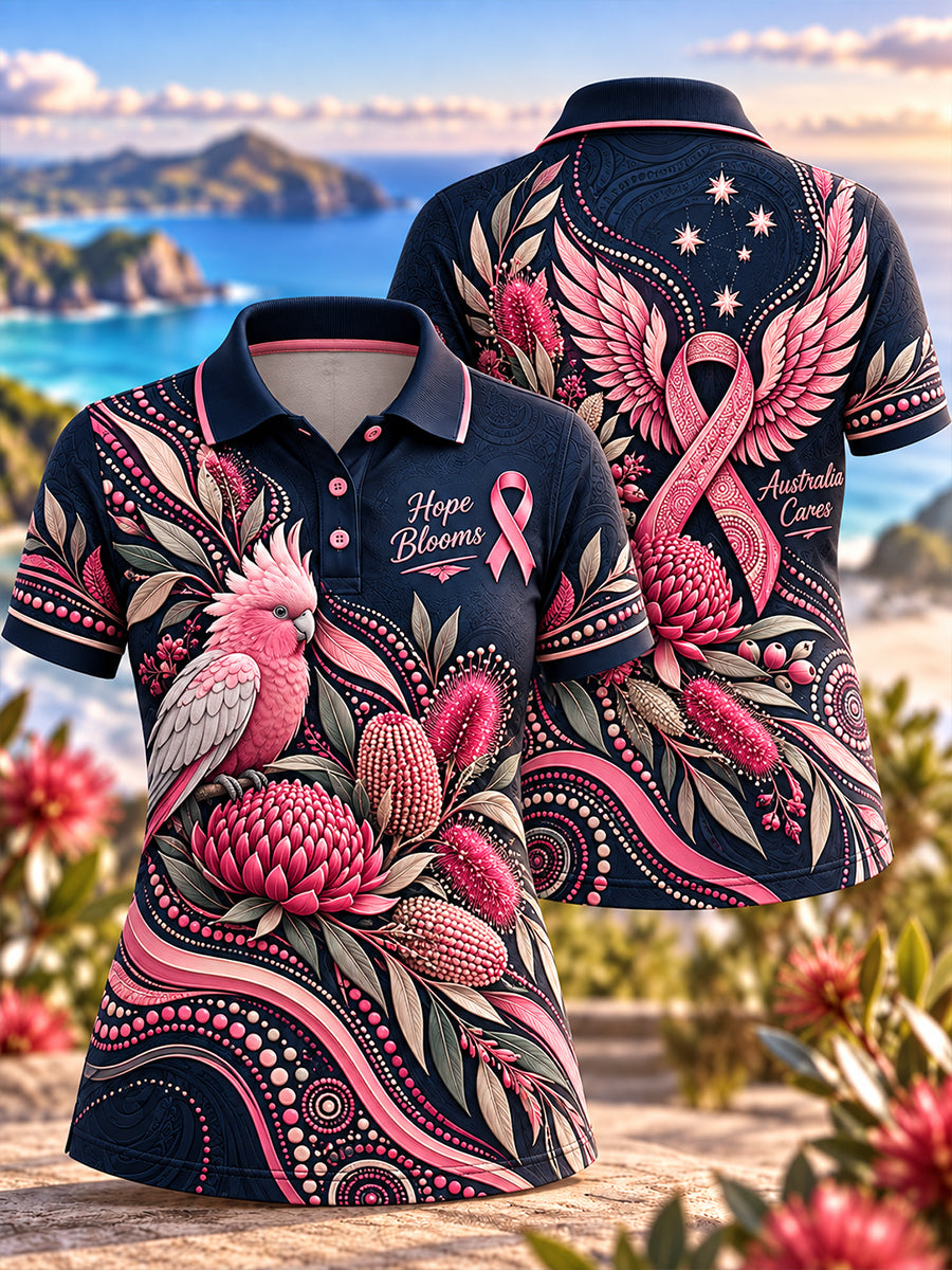 Women's Australia Breast Cancer Awareness Polo T-Shirt