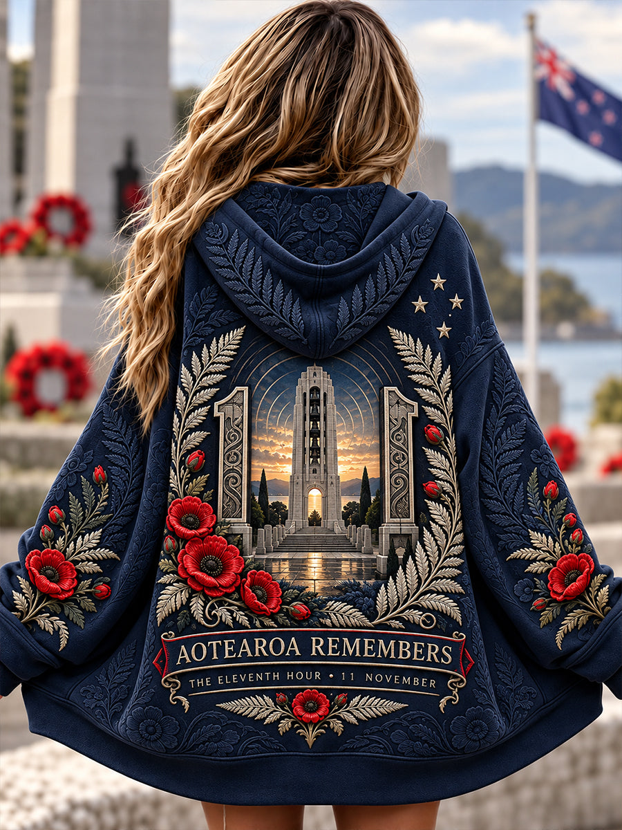 Women's New Zealand Veterans Remembrance Day Zip-Up Hoodie