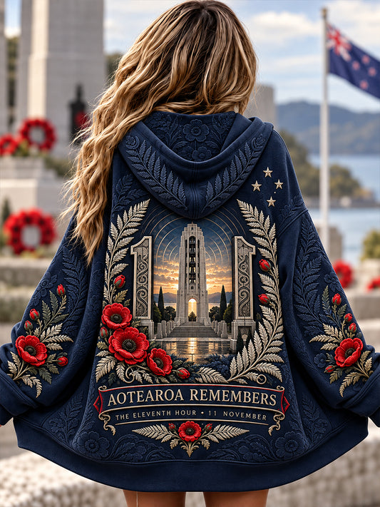 Women's New Zealand Veterans Remembrance Day Zip-Up Hoodie
