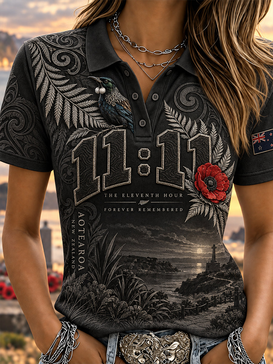 Women's New Zealand Veterans Remembrance Day Polo T-Shirt