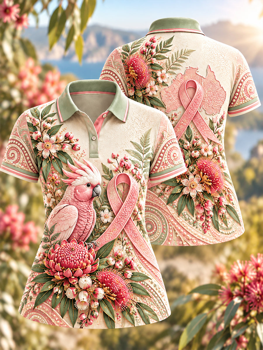 Women's Breast Cancer Awareness In Australia Polo T-Shirt