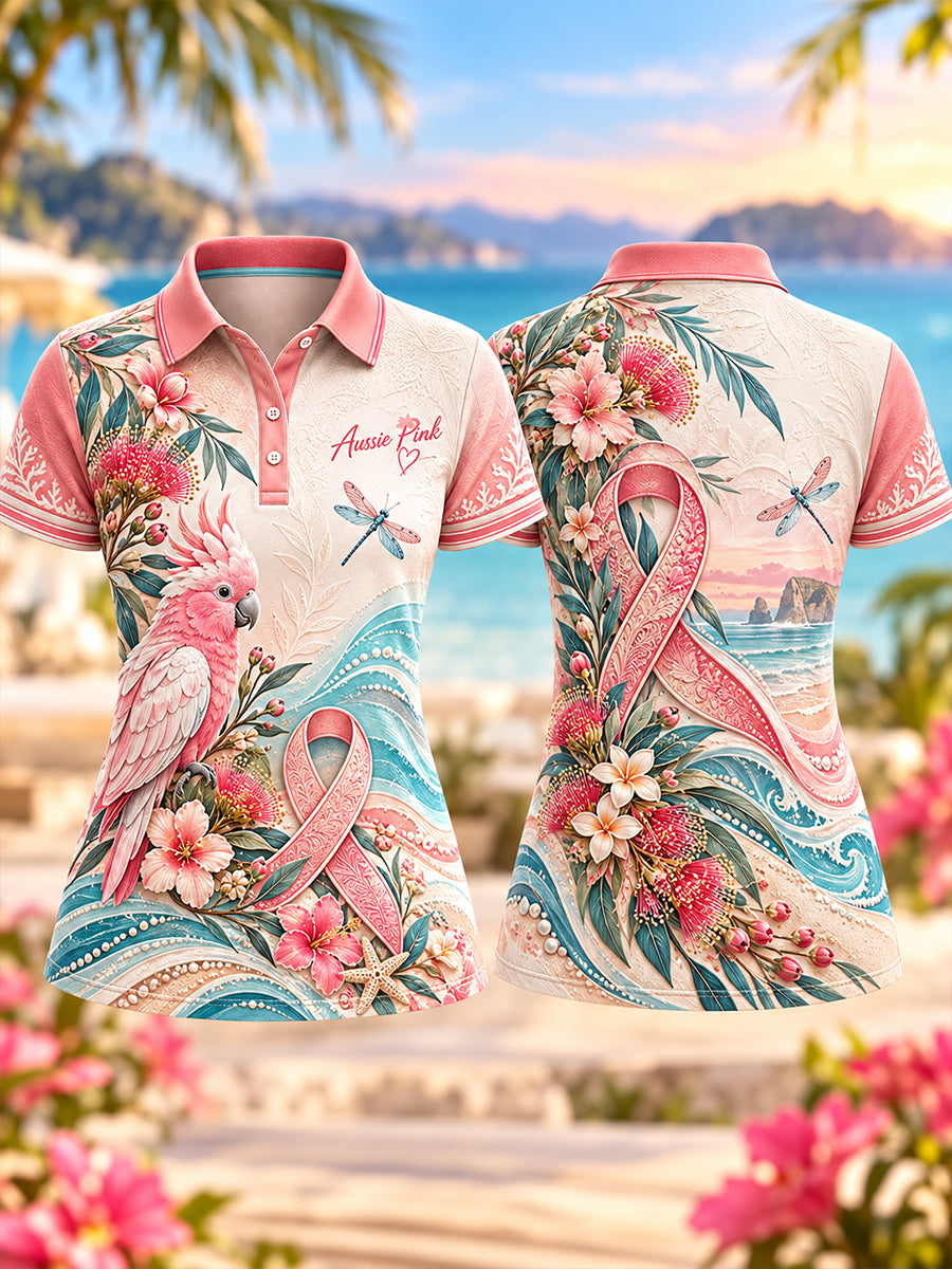 Women's Breast Cancer Awareness In Australia Polo T-Shirt