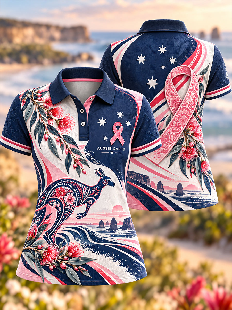 Women's Breast Cancer Awareness In Australia Polo T-Shirt