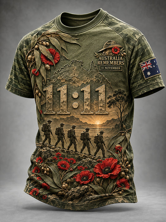 Men's Australian Veterans Remembrance Day Short Sleeves T-Shirt