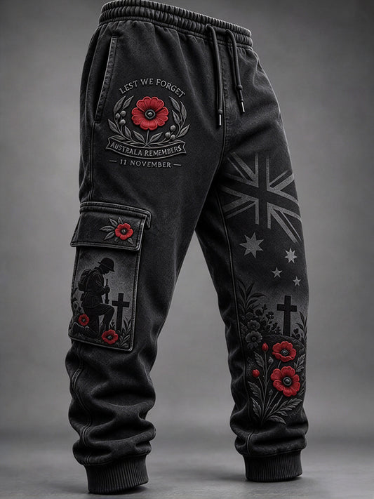 Men's Remembrance Day in Australia Print Casual Sweatpants Trousers
