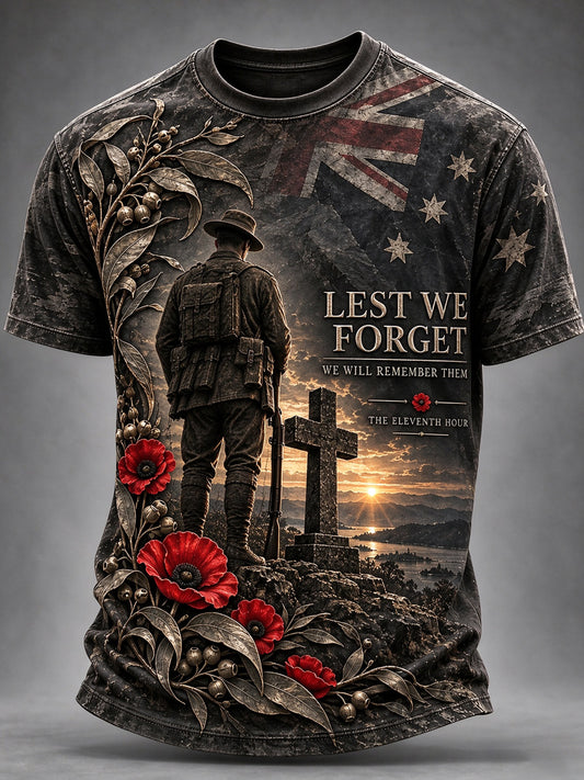 Men's Australian Veterans Remembrance Day Short Sleeves T-Shirt