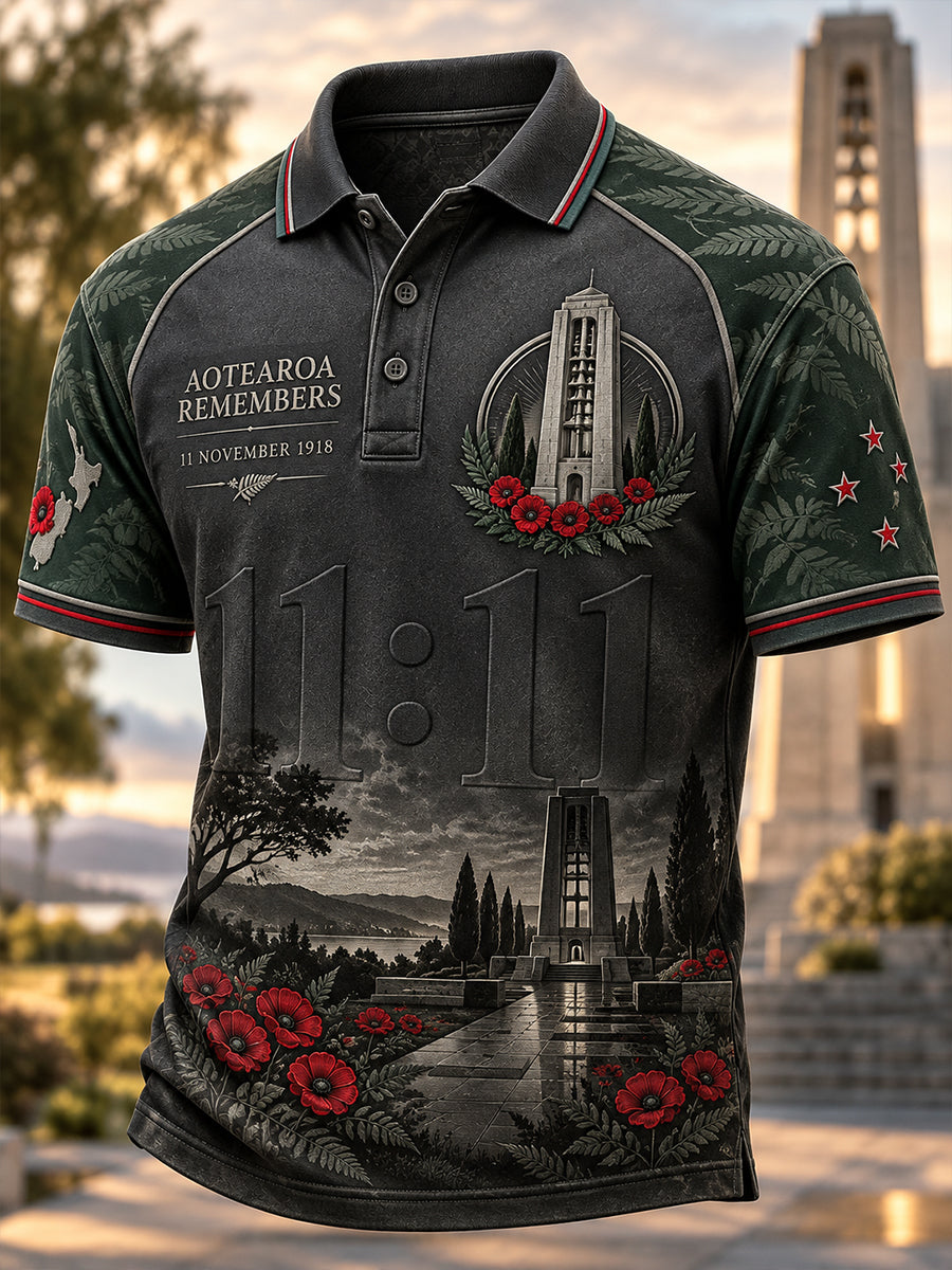 Men's New Zealand Veterans Remembrance Day Short Sleeve Shirt