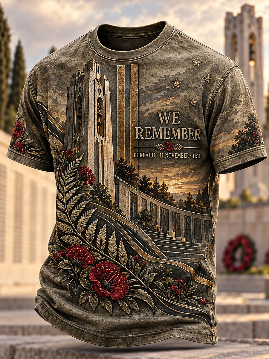 Men's New Zealand Veterans Remembrance Day Short Sleeves T-Shirt