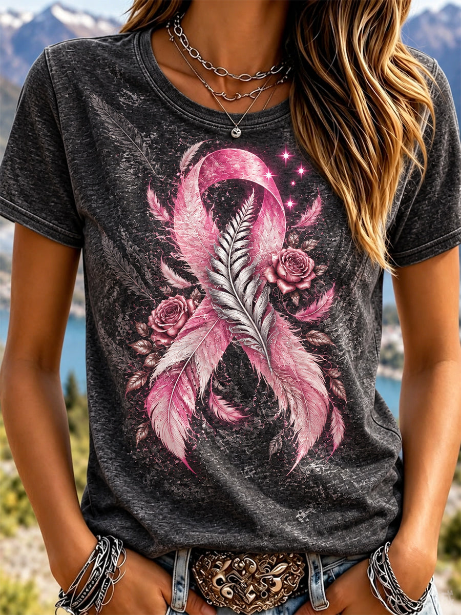 Women's New Zealand Breast Cancer Awareness Short-sleeved T-shirt