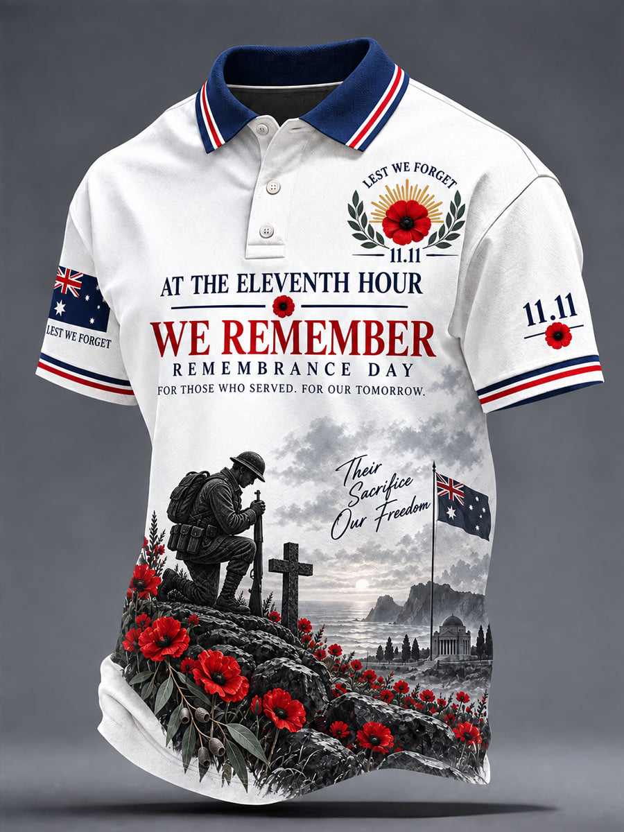 Men's Remembrance Day in Australia Short Sleeve Shirt
