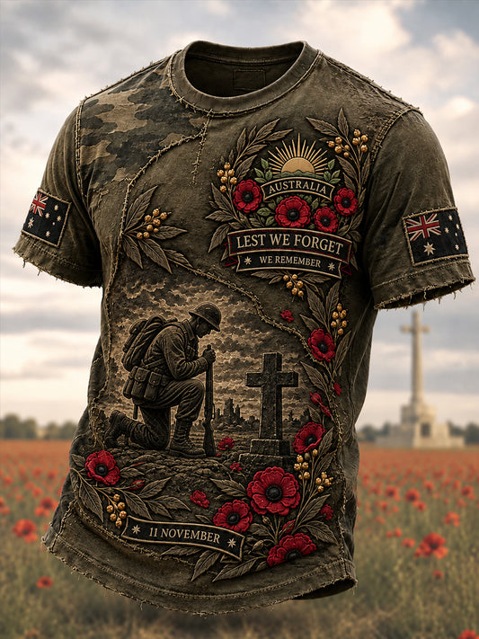 Men's Remembrance Day in Australia Short Sleeve T-Shirt