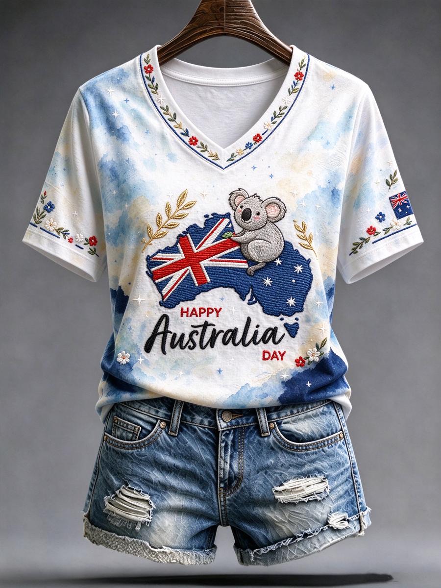 Women's Australia Day Printed short-sleeved T-shirt