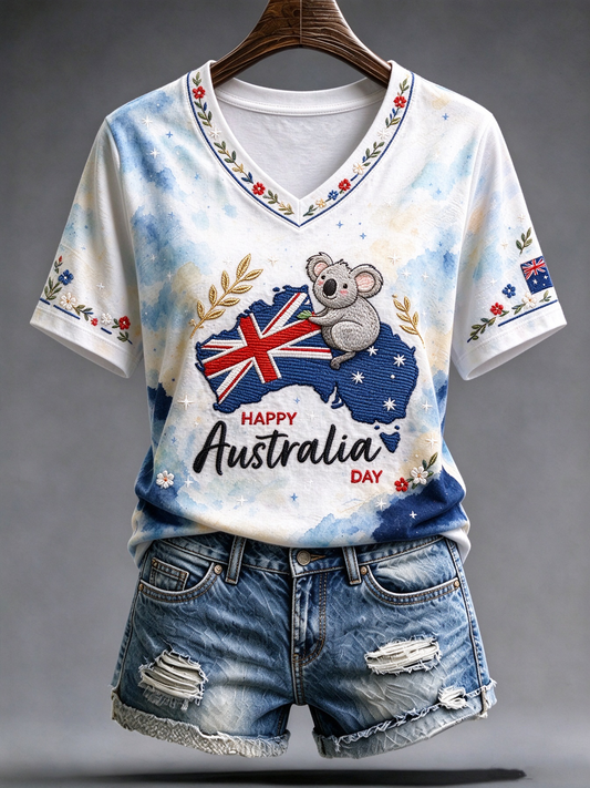 Women's Australia Day Printed short-sleeved T-shirt