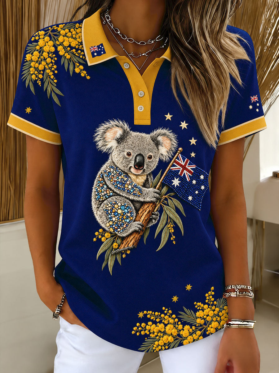 Women's Australia Day Proud Aussie Floral Art Printed Casual Tops