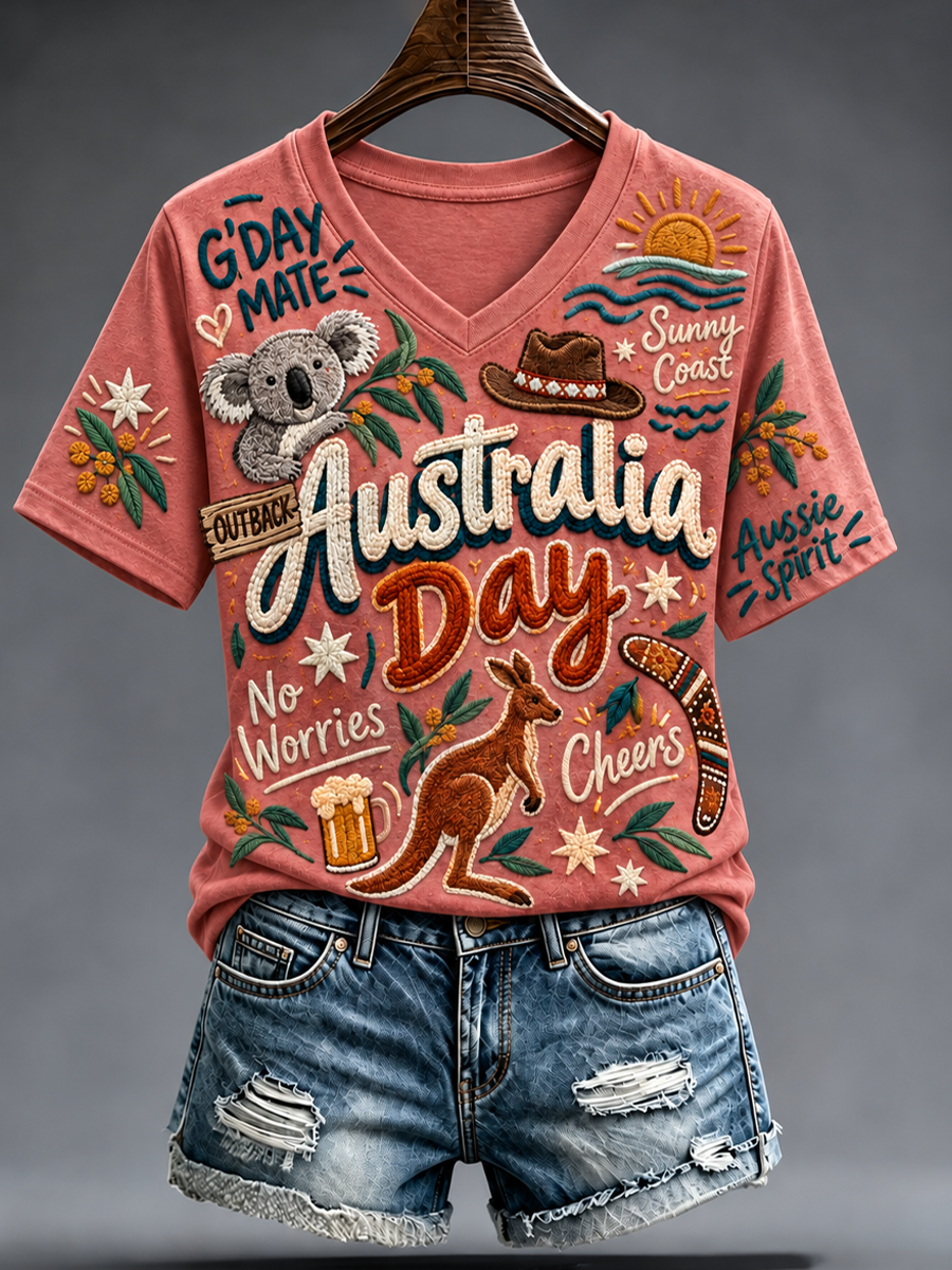 Women's Australia Day Printed short-sleeved T-shirt